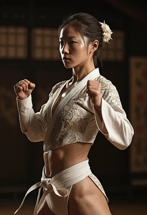 bare woman, martial arts