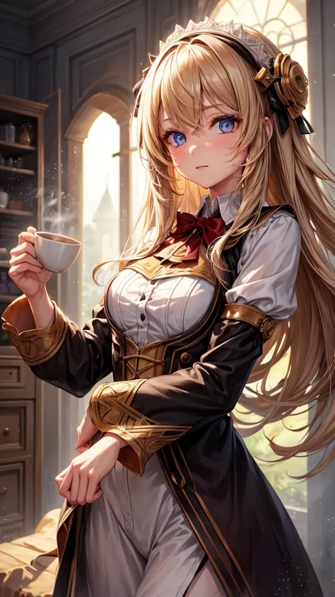 Coffee personification, One girl, solo, High resolution, 