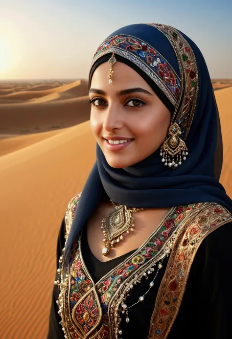 (best quality,4k,8k,highres,masterpiece:1.2),ultra-detailed,(realistic,photorealistic,photo-realistic:1.37),arab girl in arab dresses,ornate and vibrant patterns,expressive eyes and captivating smile,traditional headscarf and jewelry,flowing and intricate ...