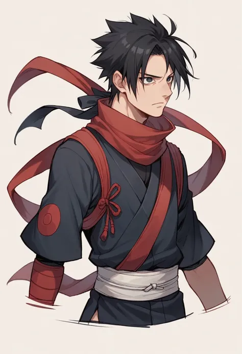 Sasuke Uchiha from Naruto series, 1 boy, teenager, black hair, black eyes, ninja clothes