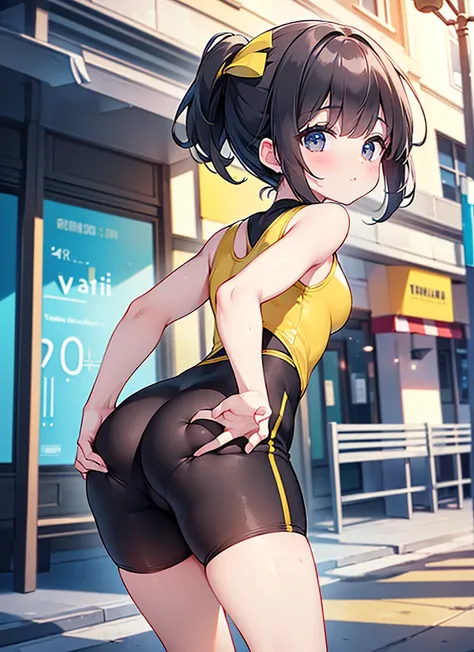 ((4K,8k,Highest quality,Perfect Fingers:1.3,Perfect Anatomy:1.3,Background Blur)),I&#39;m 11 years old.woman,(((alone))),Have,(((Glossy Bike Shorts:1.0))),Sleeveless top above the nipple,sneakers,(((Four fingers and thumb:1.3))),(((Perfect human hand:1.3))...