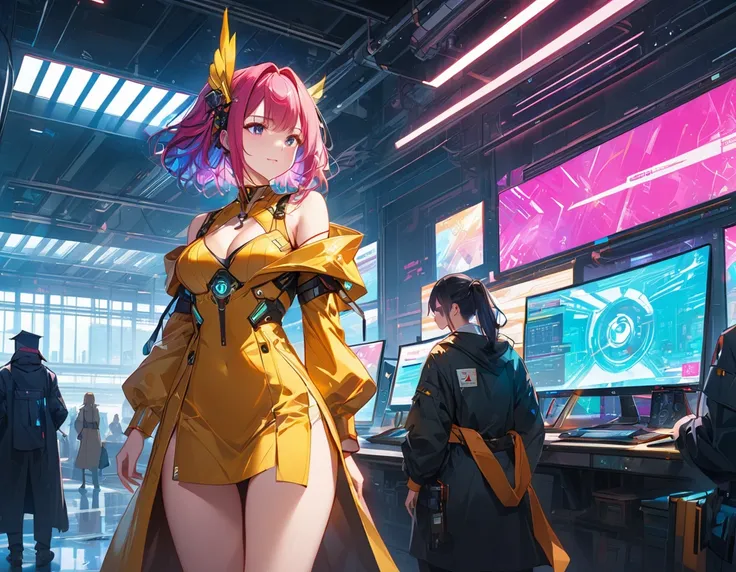 Browsing Caution,((masterpiece,Highest quality,4K)),score_9, score_8_Excellent, score_7_Excellent,anime,Rainbow Hair,Golden costume,anime girl, sword, Graduate School of Science - fi, Graduate School of Science - fi, Graduate School of Science - fi, Gradua...