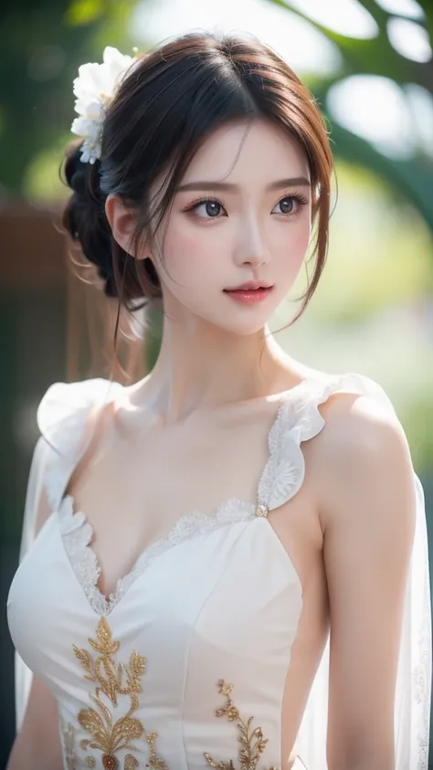 best quality, Super Fine, 16K, Ridiculous, Extremely detailed, Delicate and dynamic, Everything was beautiful, Beautiful woman, clothing, background