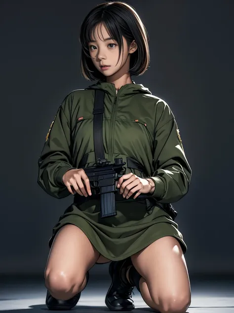 a masterpiece of realism: an 8k, ultra-detailed portrait of a japanese ground self-defense force soldier. the subject, an elemen...