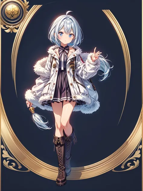 (((1girl)))、Star Fairy、vtuber-halfbody、(((highest quality、Masterpiece、The best composition、Golden Ratio、Official Art、Super detailed、Super detailedな目)))、ultra detailed, from front, headshot、 blue and white hair color、Short bangs above eyebrows、Short Hair、St...