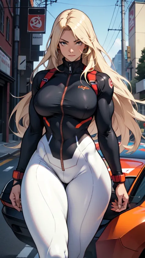 extremely long hair perfect anatomy 1 girl tall solo curvy ((muscular)),busty,  bodysuit