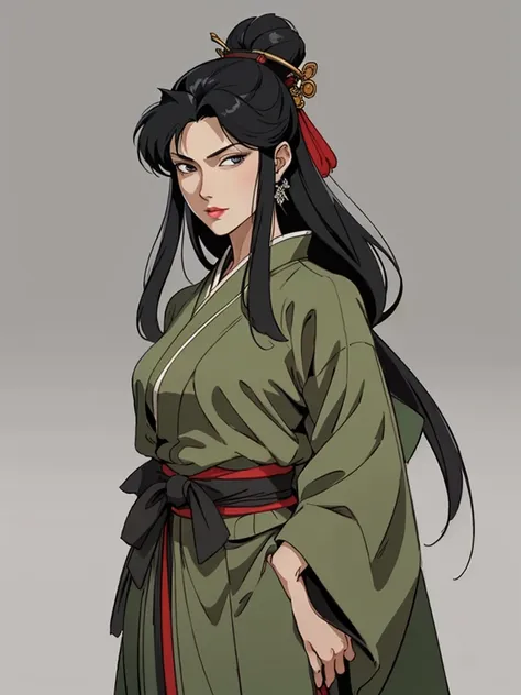 (masterpiece), (best quality),(portrait),old school fantasy art,1girl,solo,(sharp focus),(look at viewer),perfect eyes,kimono,gr...