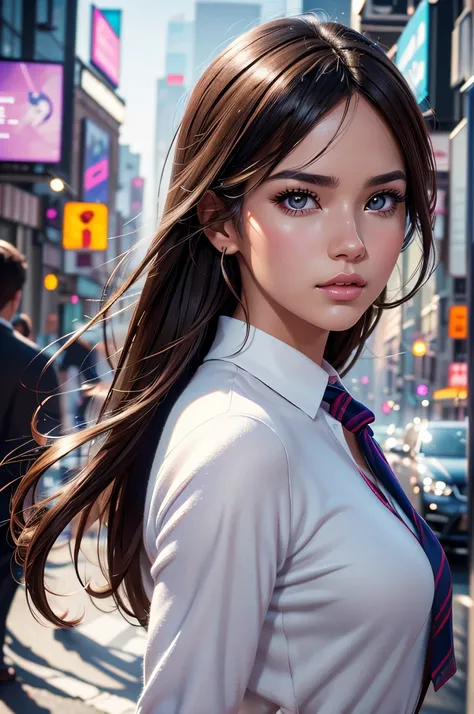 Preppy Woman. Official Art – An Award-Winning Digital Masterpiece In 4K Ultra HD, Extreme Detail And Intricate Realism. This Concept Art Brought To Life By The Hands Of Artists Like Wlop & Artgerm In A Stunning 2D Vector Illustration. 