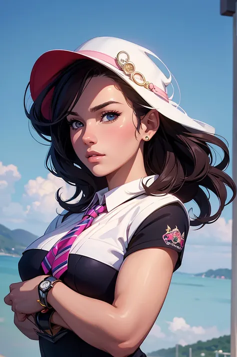 Preppy Woman. Official Art – An Award-Winning Digital Masterpiece In 4K Ultra HD, Extreme Detail And Intricate Realism. This Concept Art Brought To Life By The Hands Of Artists Like Wlop & Artgerm In A Stunning 2D Vector Illustration. 