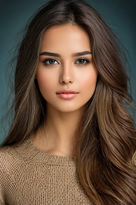 a portrait of a woman with long hair and a short dress, Photo of a beautiful woman, Portrait of a beautiful model, perfect face ), beautiful portrait image, detailed perfect face, beautiful young mexican woman, perfect and detailed face, pretty face portra...