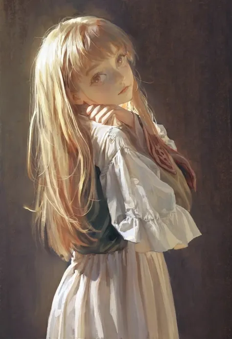 score_9, score_8_up, score_7_up, score_6_up, score_5_up, score_4_up, art of fkey, a girl standing, hyperrealistic anime painting...