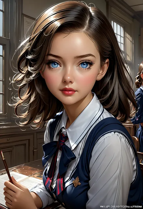 Pretty English 1940s private school girl. Official Art – An Award-Winning Digital Masterpiece In 4K Ultra HD, Extreme Detail And Intricate Realism. This Concept Art Brought To Life By The Hands Of Artists Like Wlop & Artgerm In A Stunning 2D Vector Illustr...