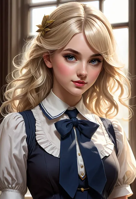 Pretty English 1910s private school girl. Official Art – An Award-Winning Digital Masterpiece In 4K Ultra HD, Extreme Detail And Intricate Realism. This Concept Art Brought To Life By The Hands Of Artists Like Wlop & Artgerm In A Stunning 2D Vector Illustr...