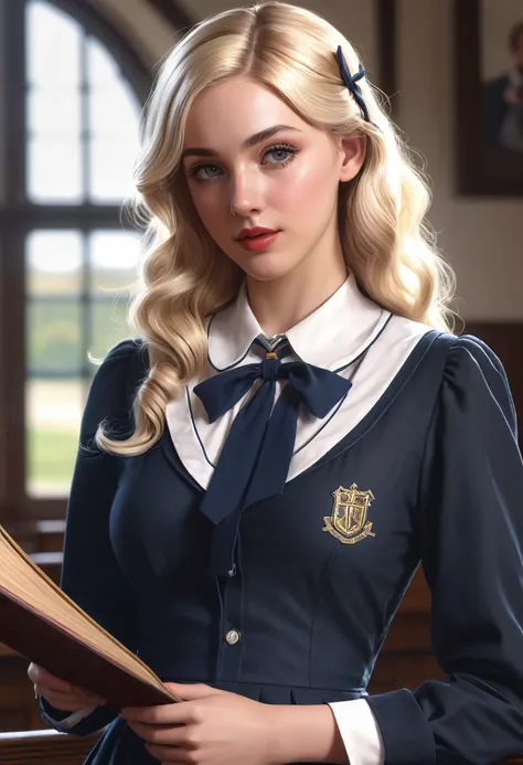 Pretty English 1910s private school girl. Official Art – An Award-Winning Digital Masterpiece In 4K Ultra HD, Extreme Detail And Intricate Realism. This Concept Art Brought To Life By The Hands Of Artists Like Wlop & Artgerm In A Stunning 2D Vector Illustr...