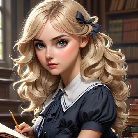 Pretty English 1910s private school girl. Official Art – An Award-Winning Digital Masterpiece In 4K Ultra HD, Extreme Detail And Intricate Realism. This Concept Art Brought To Life By The Hands Of Artists Like Wlop & Artgerm In A Stunning 2D Vector Illustr...