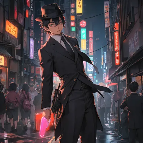 Amidst the bustling streets of Tokyo, Taro Sato stood at the edge of Shibuya Crossing, his dark hair catching the glow of neon lights. His figure cut a striking contrast against the vibrant backdrop—a tailored navy suit that spoke of sophistication, comple...