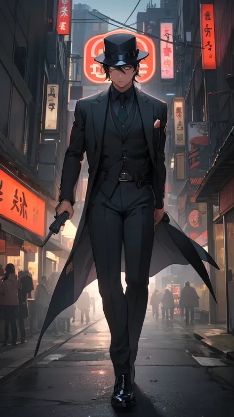 Amidst the bustling streets of Tokyo, Taro Sato stood at the edge of Shibuya Crossing, his dark hair catching the glow of neon lights. His figure cut a striking contrast against the vibrant backdrop—a tailored navy suit that spoke of sophistication, comple...