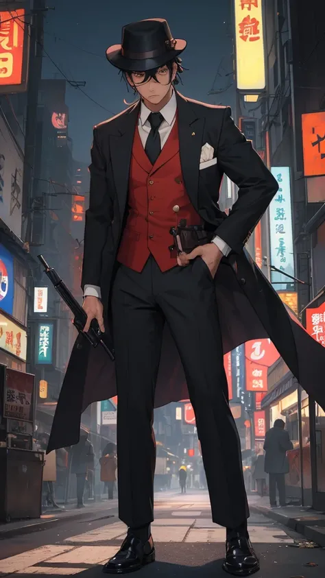 Amidst the bustling streets of Tokyo, Taro Sato stood at the edge of Shibuya Crossing, his dark hair catching the glow of neon lights. His figure cut a striking contrast against the vibrant backdrop—a tailored navy suit that spoke of sophistication, comple...