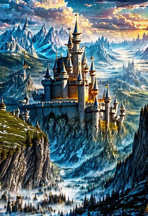 kingdom, castle, mountain