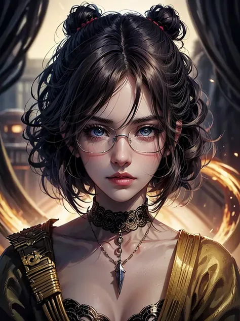 japanese beautiful lady, very beautiful face, mature female, realistic photo, master pieces, high quality, super real detailed, perfect anatomy, nai3, cool beauty, long eyelashes, japanese beautiful wife, glasses, (80s anime:1.4) anime sci-fi, darkness, ca...