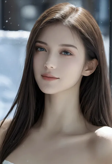 (masterpiece, best quality:1.2, photo selfie ultra realiste,(son la neige dehors), cheveux noir, très détailée, haute resolution, photoréalisme, photographie, 8k , visage tres detailled, yeux detaillée, peau detaillée, trait du visage raffinné, Texture de ...