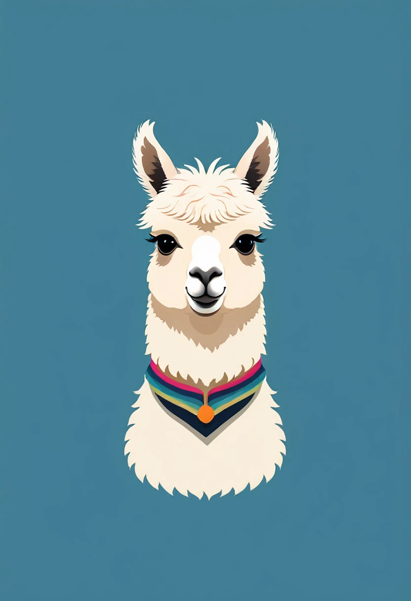    Vector art minimalist logo illustration cute alpaca vector art type, detailed, Beautiful artistic rendering in clean minimalist cartoon style