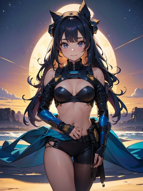 1 girl,Highest quality,((Highest quality)),((Tabletop)),((Perfect Face)),1 girl,smile,beauty,((Holographic)), (Desolate desert background) (Beautiful attention to detail: 1.2), (Highly detailed CG Unity 8K wallpapers, masterpiece, Highest quality, Very det...