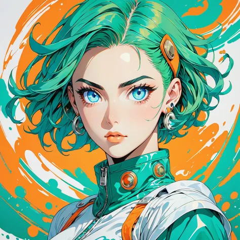 anime style of jojo's bizarre adventure,strong strokes  vibrant colors, focus on character design and full body_portrait color t...