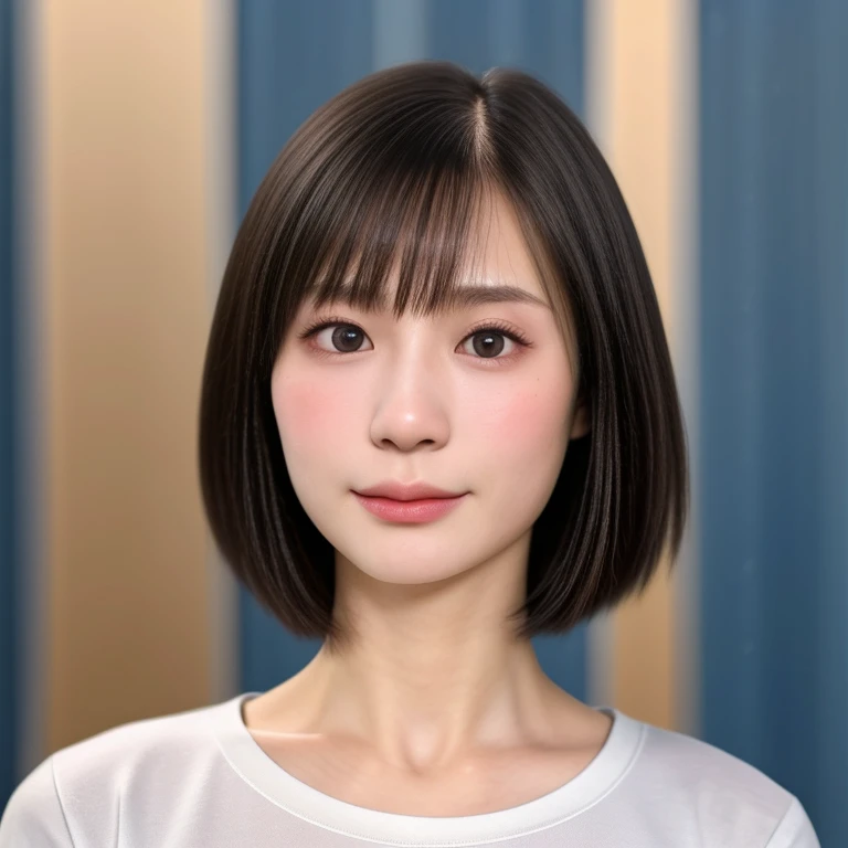 (kawaii 24 year-old Japanese girl, Nogizaka idol, Korean idol), healthy female athlete body, (glossy black hair, short hair, pixie cut, bangs:1.3), (rounded face, beautiful black eyes, single eyelid, no makeup, serious expression:1.2), (wearing slim fitted...