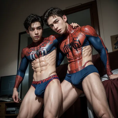 Spiderman in jockstrap underwear