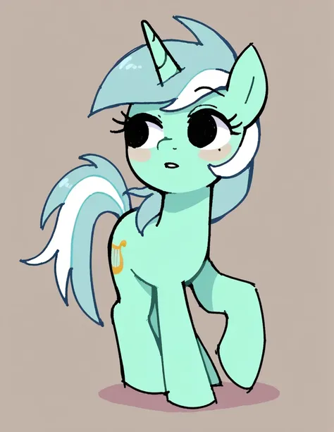 zPDXL, score_9, score_8_up, score_7_up, source_anime, BREAK
sketch, flat color, 1girl, solo, black eyes, Lyra (mlp), mlp, pony,