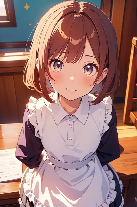 (Highest quality,Tabletop:1.2),(Anime Style,Comic Core:1.1),One Girl,Cute Style,Adorable,Highly detailed eyes,Highly detailed face,Very fine hair,About Hipdar,8k,solve,Maid,Maid服,