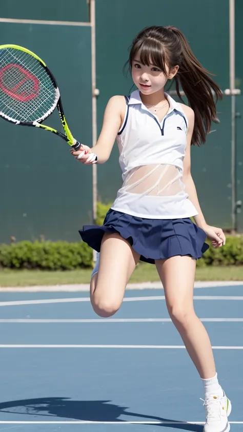 Cute Girls､high school girl､Tennis Wear､mini skirt､See-through､Fluttering in the wind