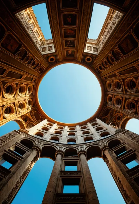 Low Angle Shot, from below, by Michal Kváč, cinematic still, (best quality, masterpiece, photorealistic), very aesthetic, perfect composition, intricate details, ultra-detailed, vivid colors