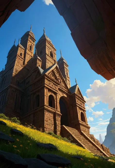 Low Angle Shot, from below, by Noah Bradley, cinematic still, (best quality, masterpiece, photorealistic), very aesthetic, perfect composition, intricate details, ultra-detailed, vivid colors