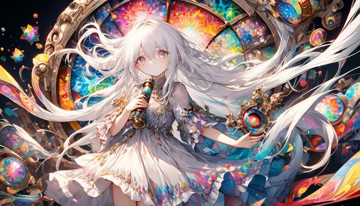 **132. One person。mysterious。Long-haired white-haired girl。Cowboy shot or close-up。
masterpiece, best quality, ultra detailed
(Detailed fingers), (Emotional), (Breathtakingly beautiful), (main part: 1.2 Whole body.), (Anime Style), (Very detailed), (Brutal...