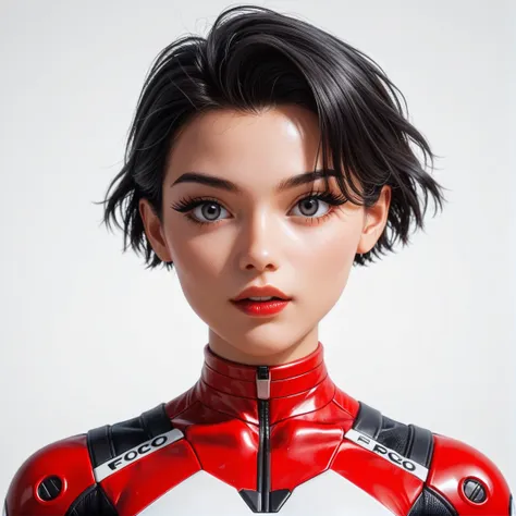 (best quality,8k:1.2,high resolution:1.2),ultra-detalhado,realistic,retro science fiction female superhero,short hair,rosto extr...