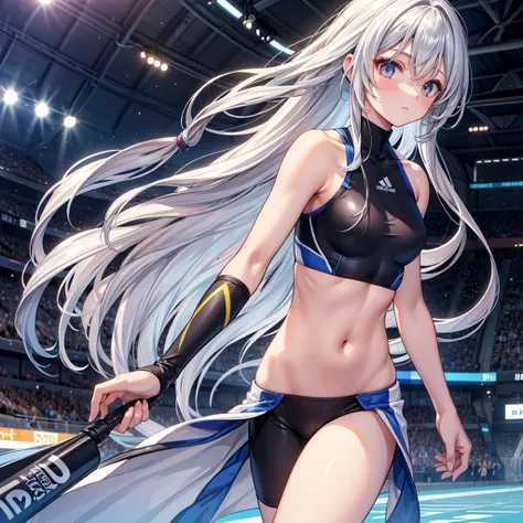 Beauty　One person　Silver Hair　long hair　athlete