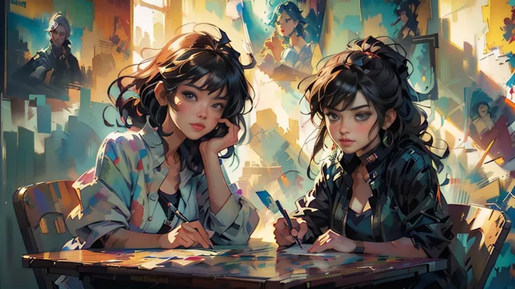 ::  comix style ryuko hikari ::2.9   style :: concept art, smooth, sharp focus, illustration, , character sheet, lightningwave, beautiful anime watercolor painting ,paint dripping by tim okamura, victor nizovtsev, greg rutkowski, noah bradley. trending on ...