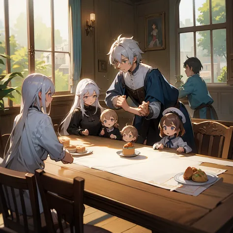 Une famille à table 