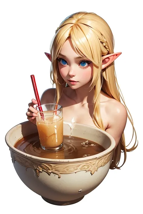 Blonde,Elf,holy water,drink