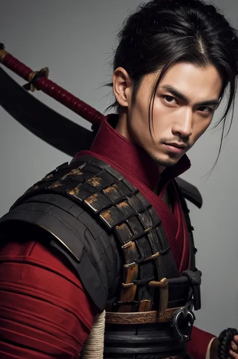 Cool male samurai portrait