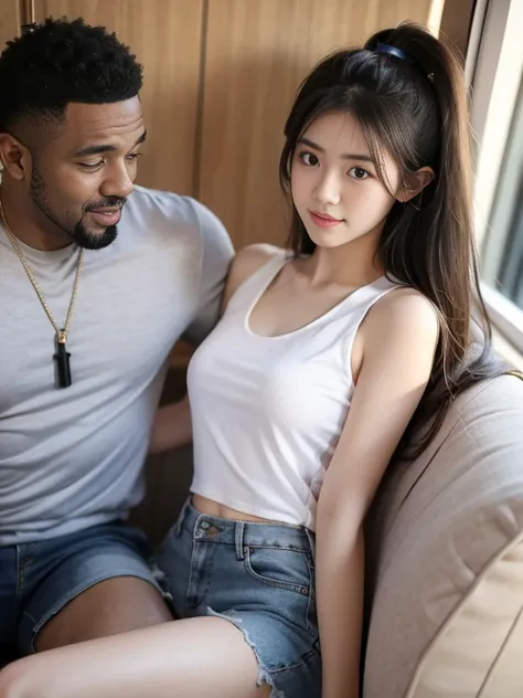 17 years old girl((wearing tanktop))gf with black man bf