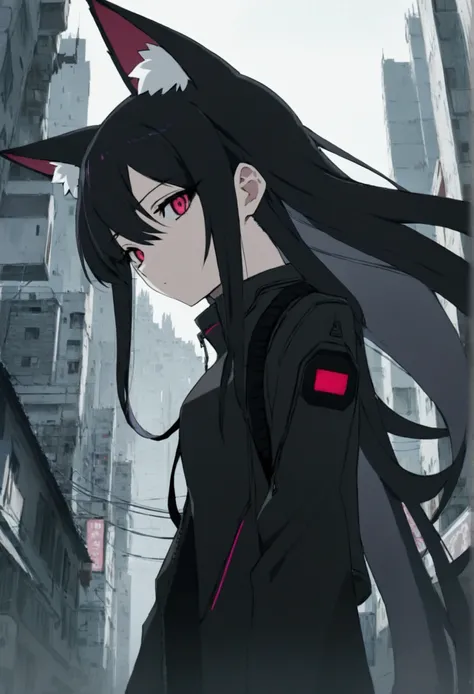 Anime girl with long hair and cat ears in a city., digital cyberpunk anime art, cyberpunk anime girl mech, female cyberpunk anime girl, cyberpunk anime girl, anime ciberpunk, linda chica cyborg, digital cyberpunk - anime art, cyberpunk anime art, cyberpunk...