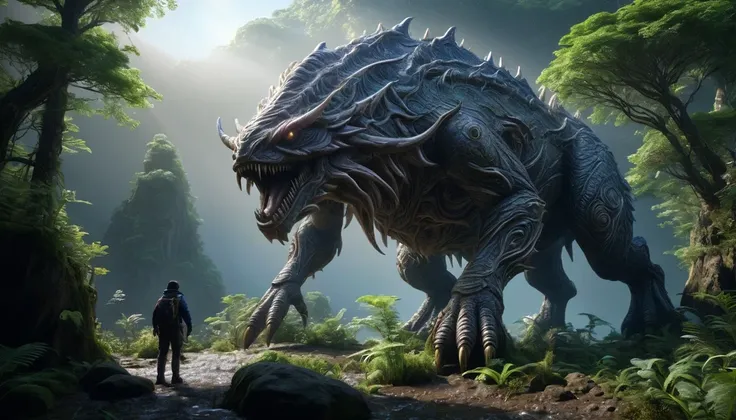 detailed giant unidentified creature, extremely detailed creature, ultra-detailed creature, 8k, photorealistic, hyper-realistic, highly detailed, intricate, cinematic lighting, dramatic lighting, epic, majestic, awe-inspiring, surreal, imaginative, fantast...