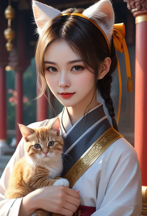 Girl, Cat ear,20th Generation, clergyman,Monk,palace,Realistic Women,cute