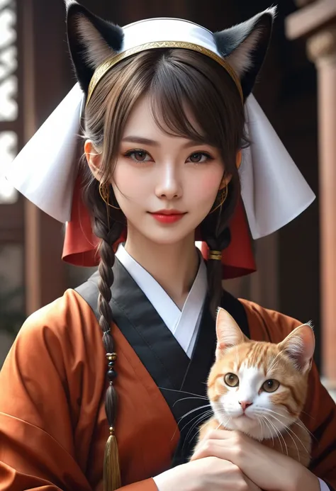 Girl, Cat ear,20th Generation, clergyman,Monk,palace,Realistic Women,cute