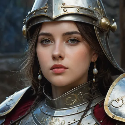 close up portrait photo of Пол Радд, ModelShooting style, (чрезвычайно подробные обои CG Unity 8k), medieval armor, professional majestic oil painting by Ed Blinkey, Atey Gaylan, Studio Ghibli, Jeremy Mann, Greg Manchess, Antonio Moro, ((dusk1)), trending ...