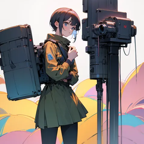 camera,girl,stand