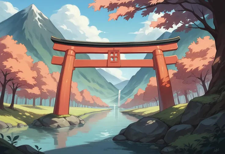 Alfaed view of mountains with bridge and lake, Torii Kiyomasu&#39;s painting, Shutterstock, Ukiyo-e, Japanese Nature, Japanese Landscape, lush Japanese Landscape, Beautiful nature in the background, Landscape Wallpaper, Beautiful iPhone Wallpapers, Nature ...